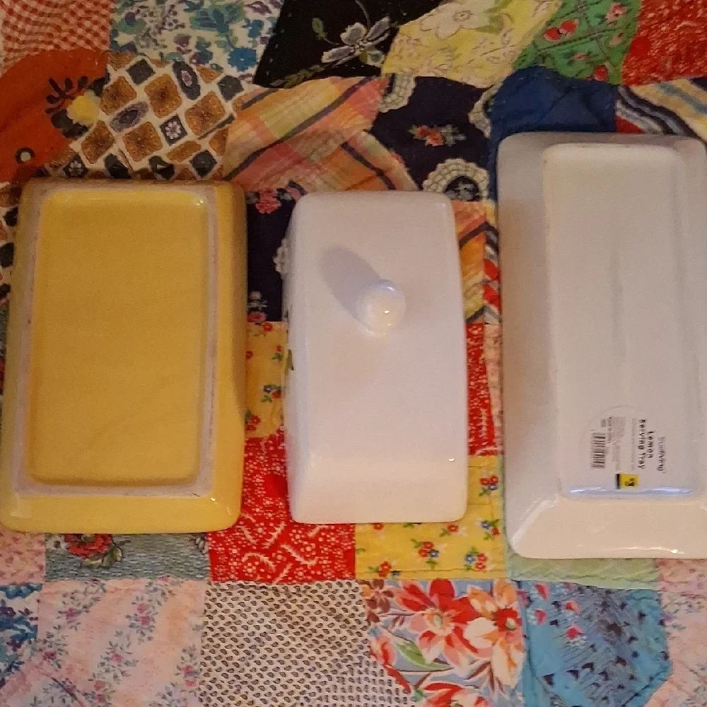 Lemon Design Butter Dish and Tray Set - Picture 4 of 5